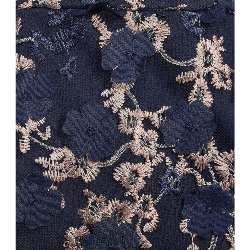 Xscape Women's 14W BRYNLEE Off The Shoulder Blue Raise Flower Evening Midi Dress - Picture 7 of 16